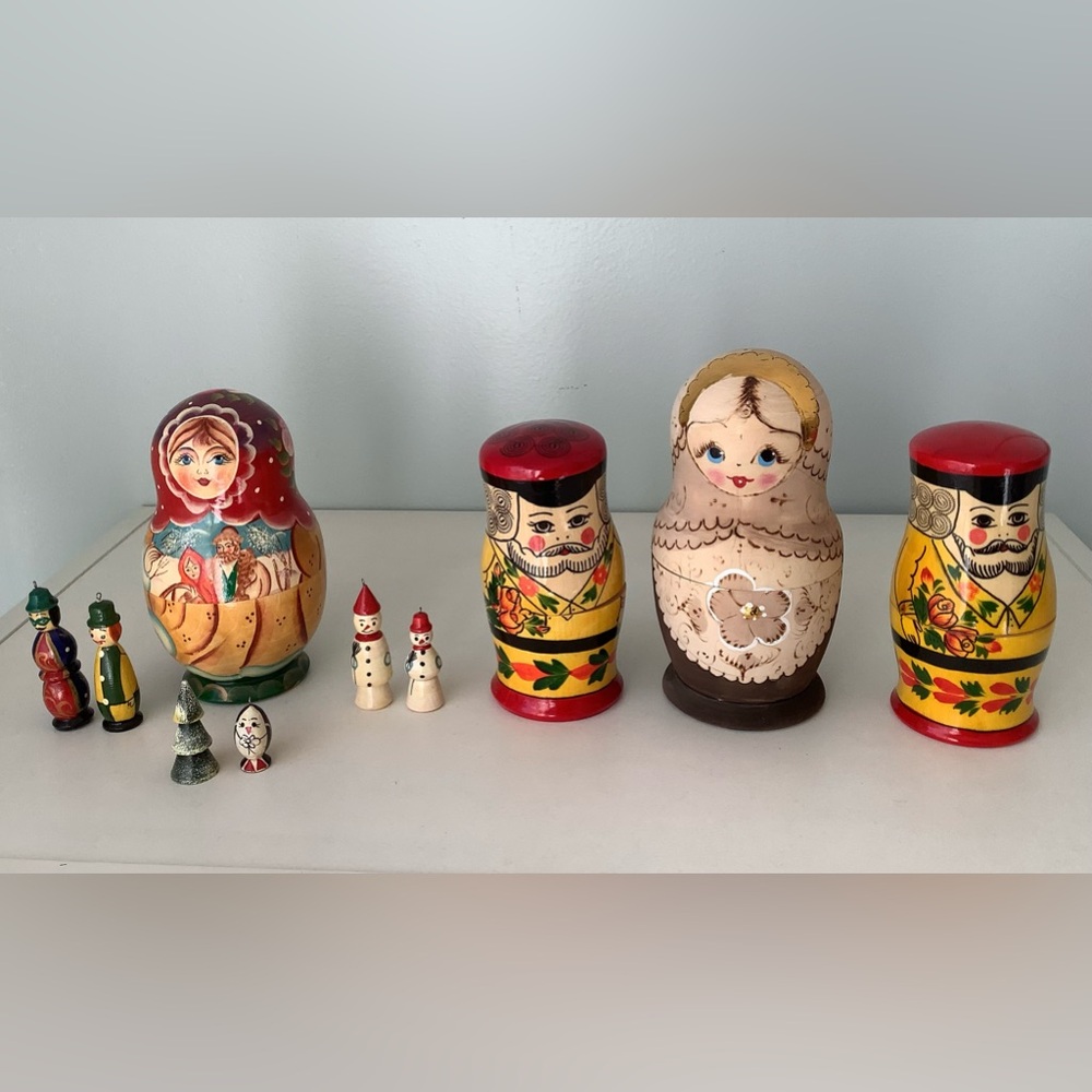 New Matryoshka wood nesting dolls / ornaments (5 pieces ) - Picture 6 of 6